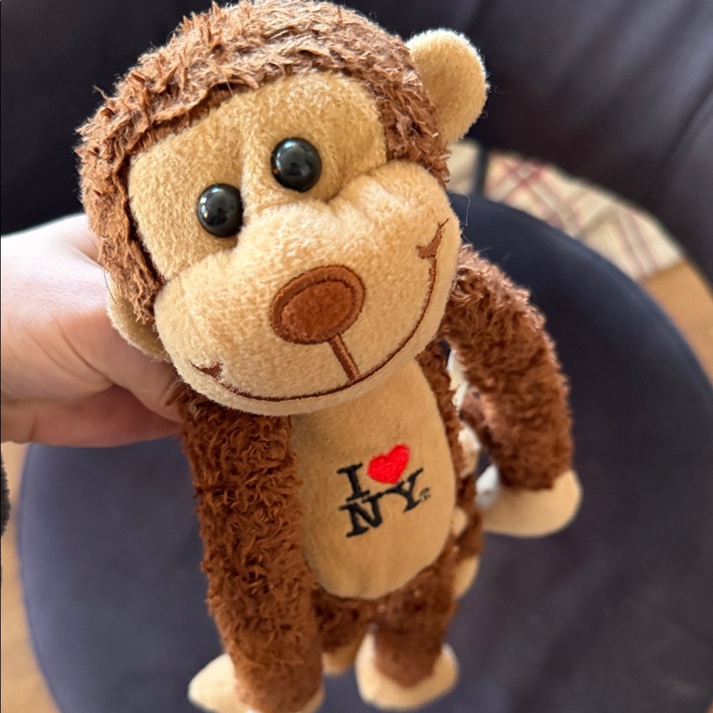 Brown Plush Monkey Toy I ❤️ NY Metro Merchandise - Picture 10 of 10